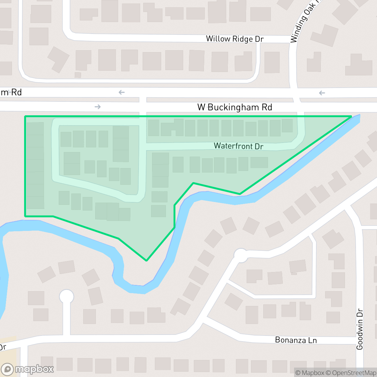 Map showing the location of Arbor Creek, Garland, TX
