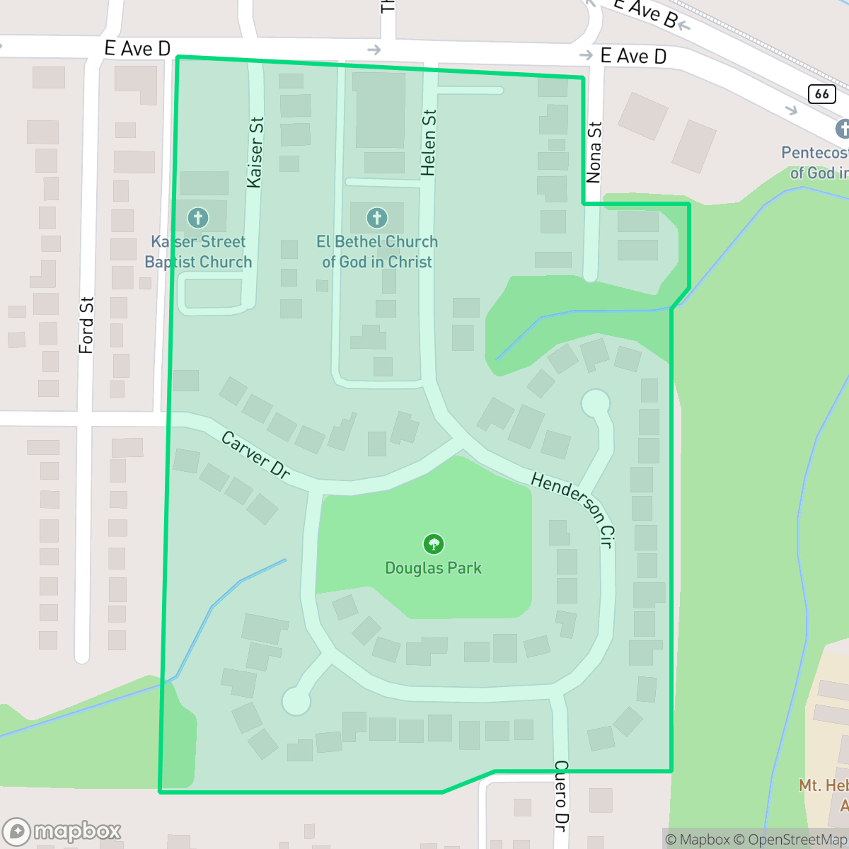 Map showing the location of Bellaire Heights, Garland, TX