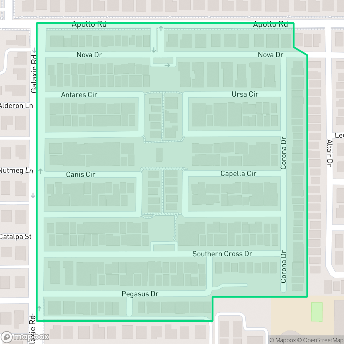 Map showing the location of Brentwood Village, Garland, TX
