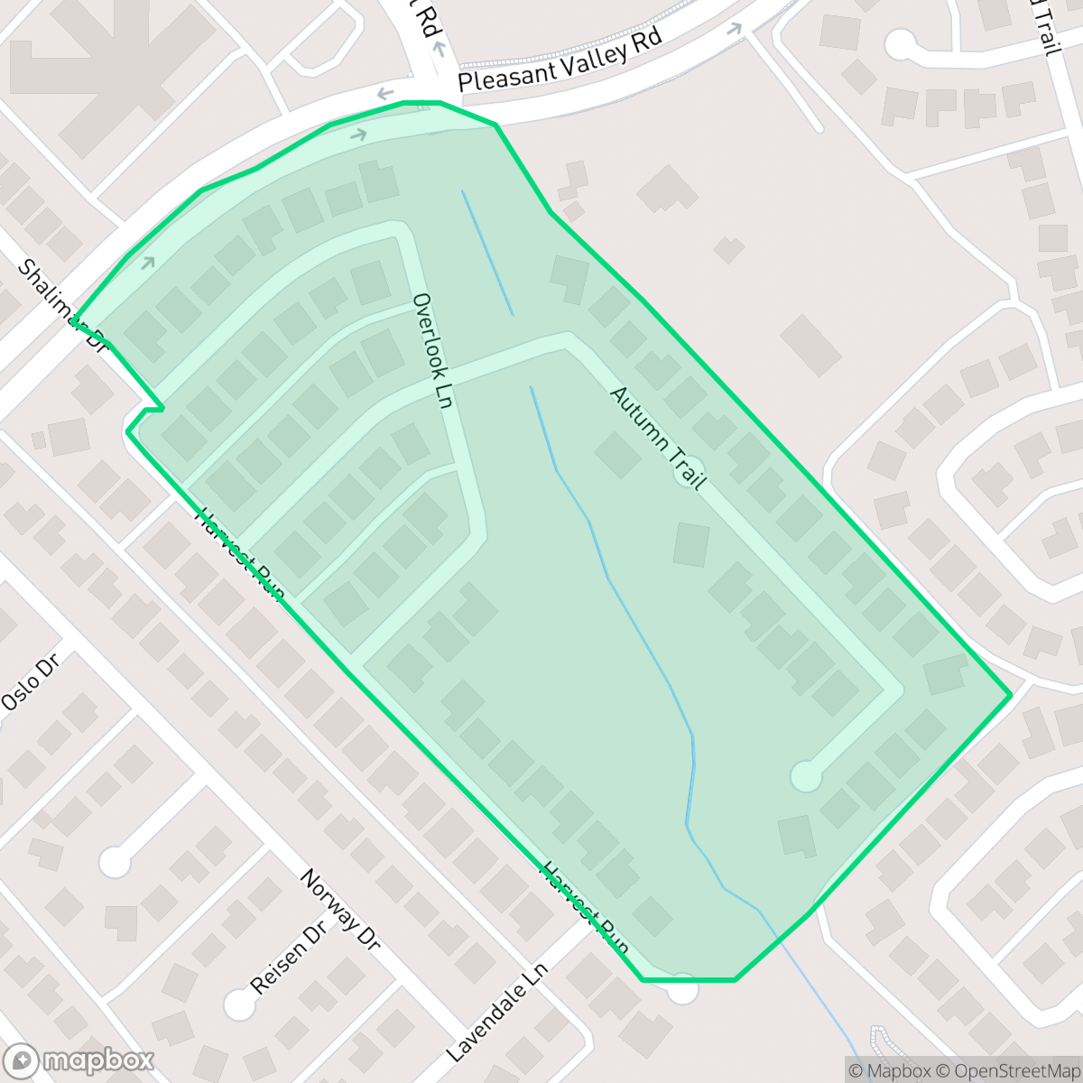 Map showing the location of Fall Creek Estates, Garland, TX