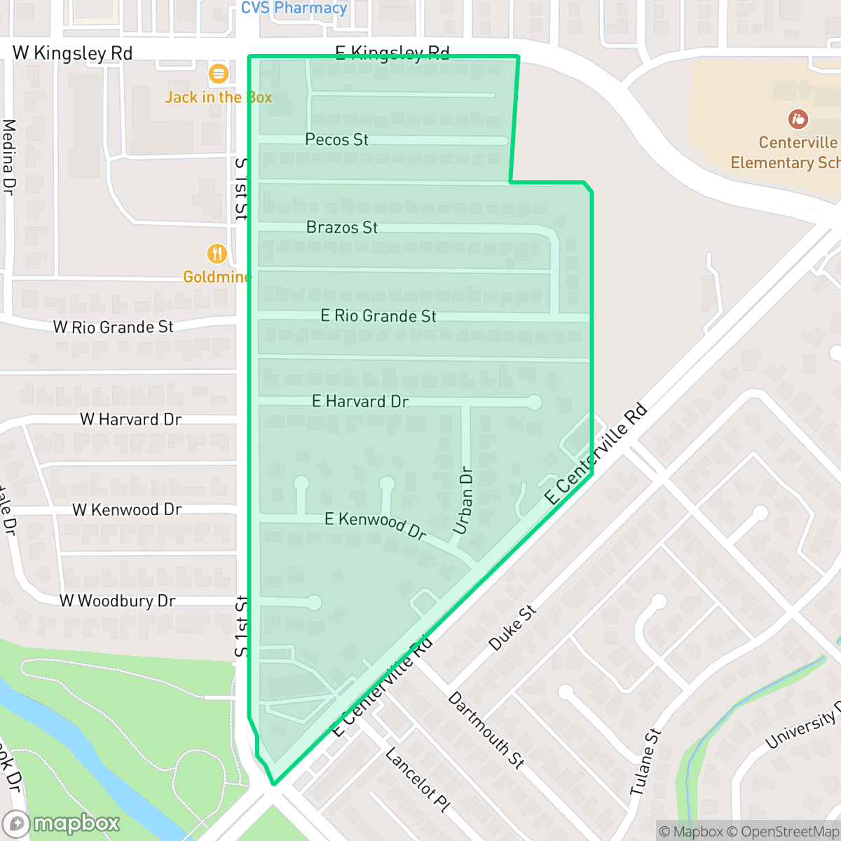 Map showing the location of First Centerville, Garland, TX