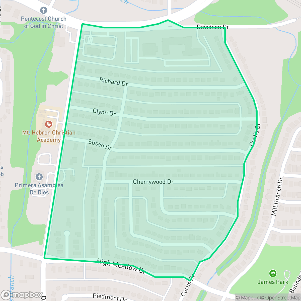 Map showing the location of Glynnhill Highland Estates, Garland, TX