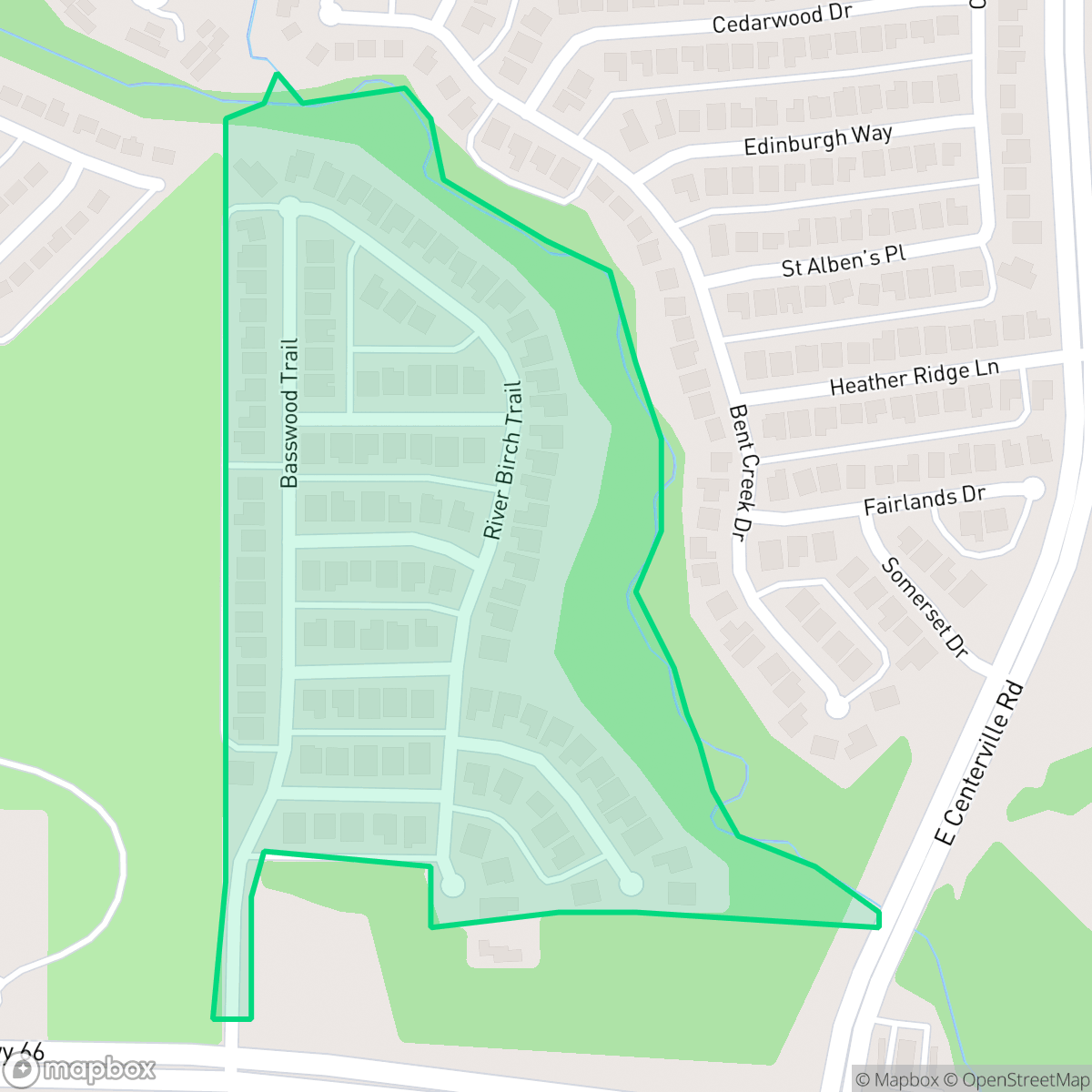 Map showing the location of Hidden Forest, Garland, TX