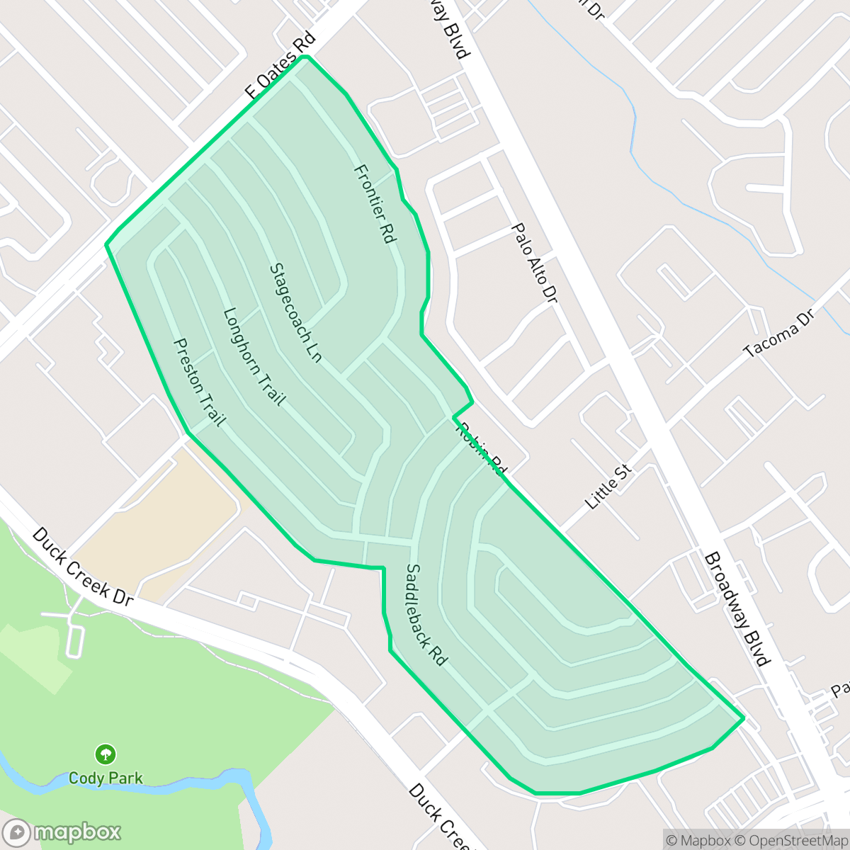 Map showing the location of New West, Garland, TX
