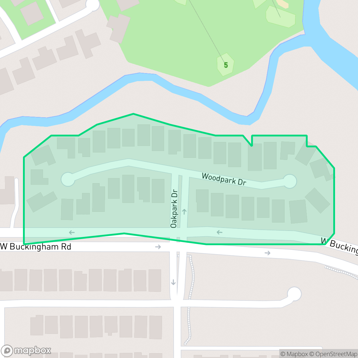 Map showing the location of Oakridge on the Creek, Garland, TX
