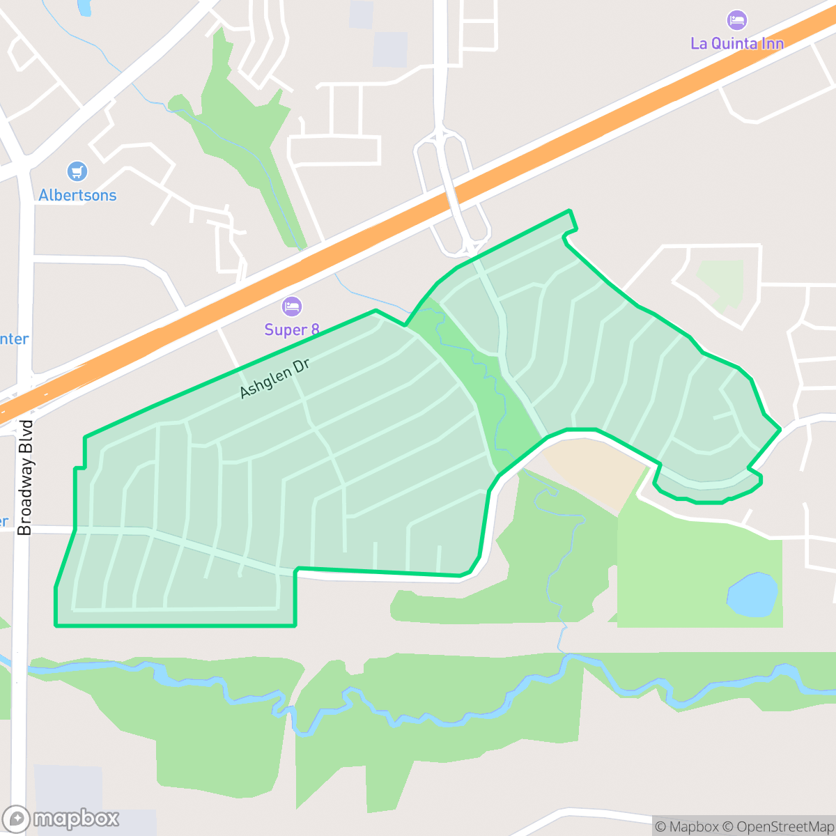 Map showing the location of Oaks, Garland, TX