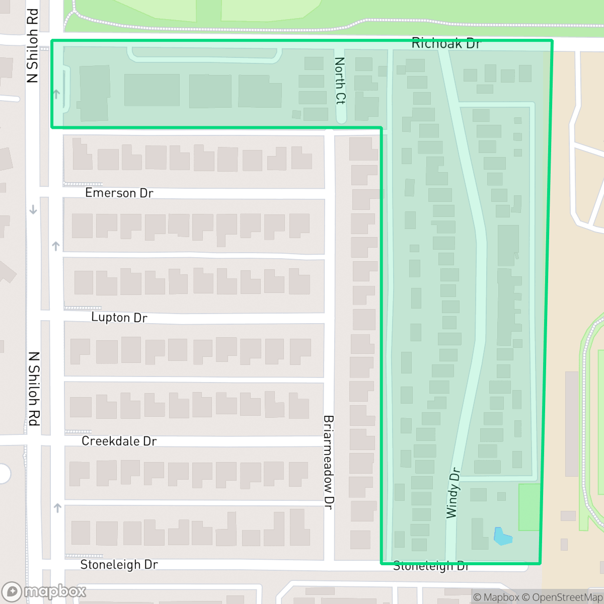 Map showing the location of Park North, Garland, TX