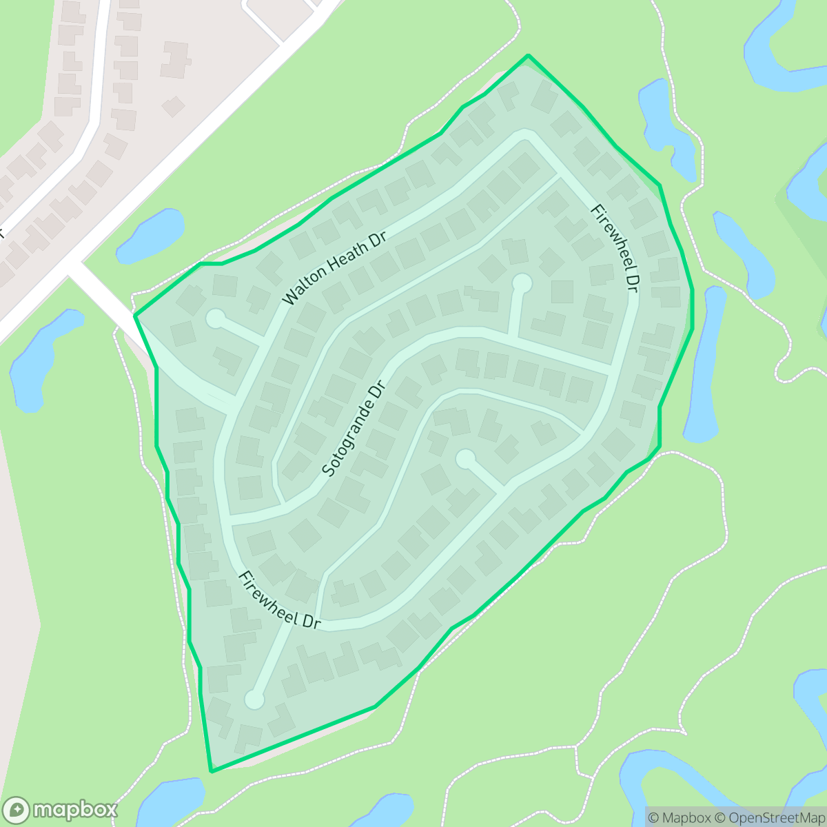 Map showing the location of The Fairways at Firewheel, Garland, TX