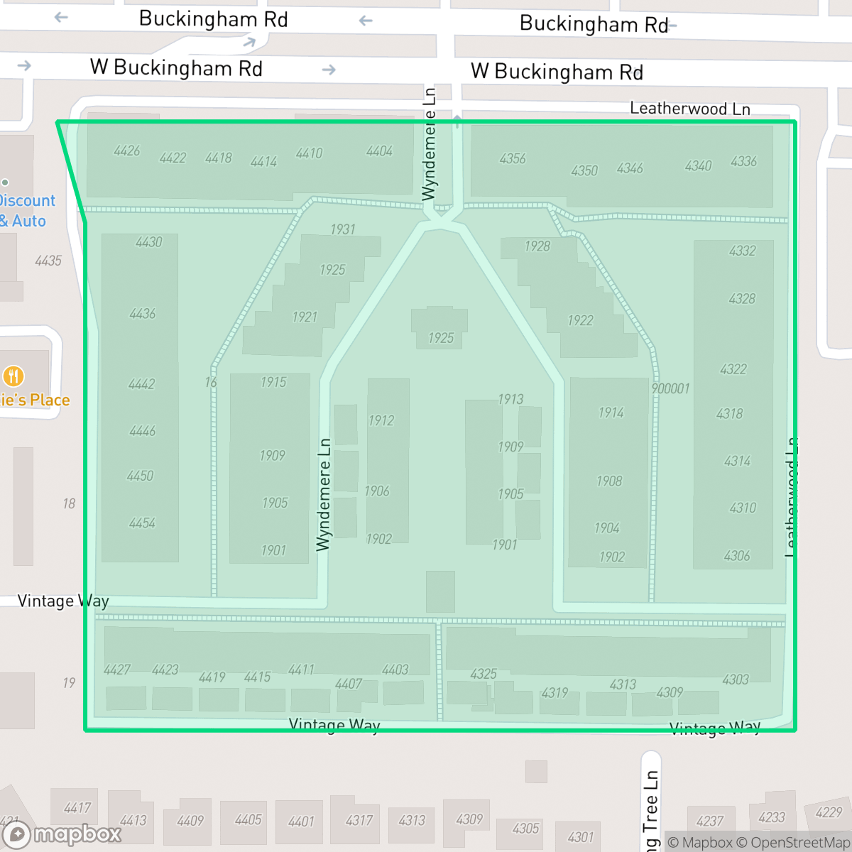 Map showing the location of Town North Village, Garland, TX
