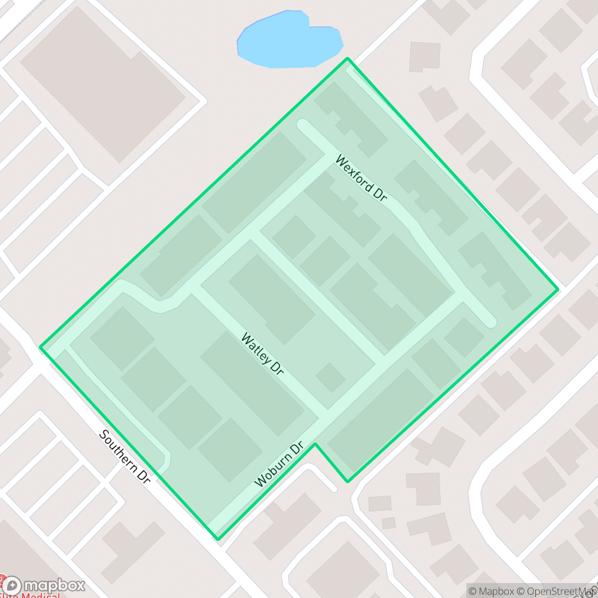 Map showing the location of Wykeham TownHomes, Garland, TX