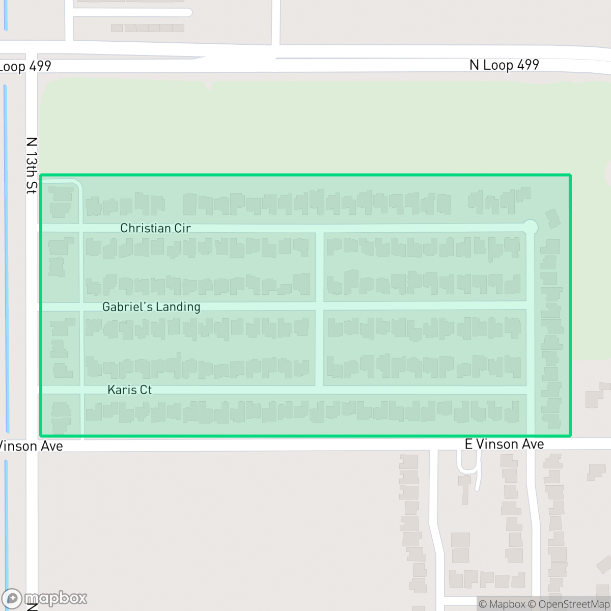 Map showing the location of Adam's Crossing, Harlingen, TX