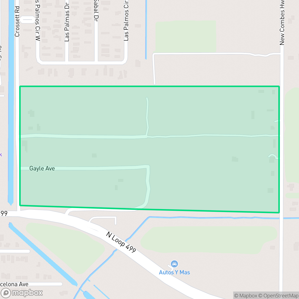 Map showing the location of Bonnaville Terrace Colonia, Harlingen, TX