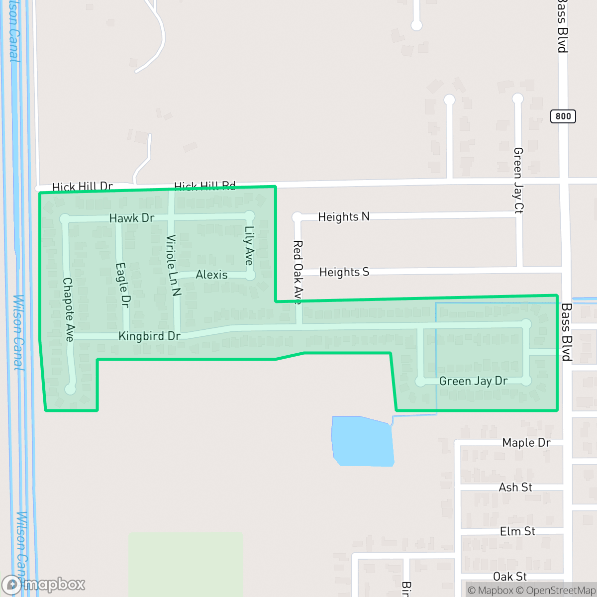 Map showing the location of Hickory Hill, Harlingen, TX