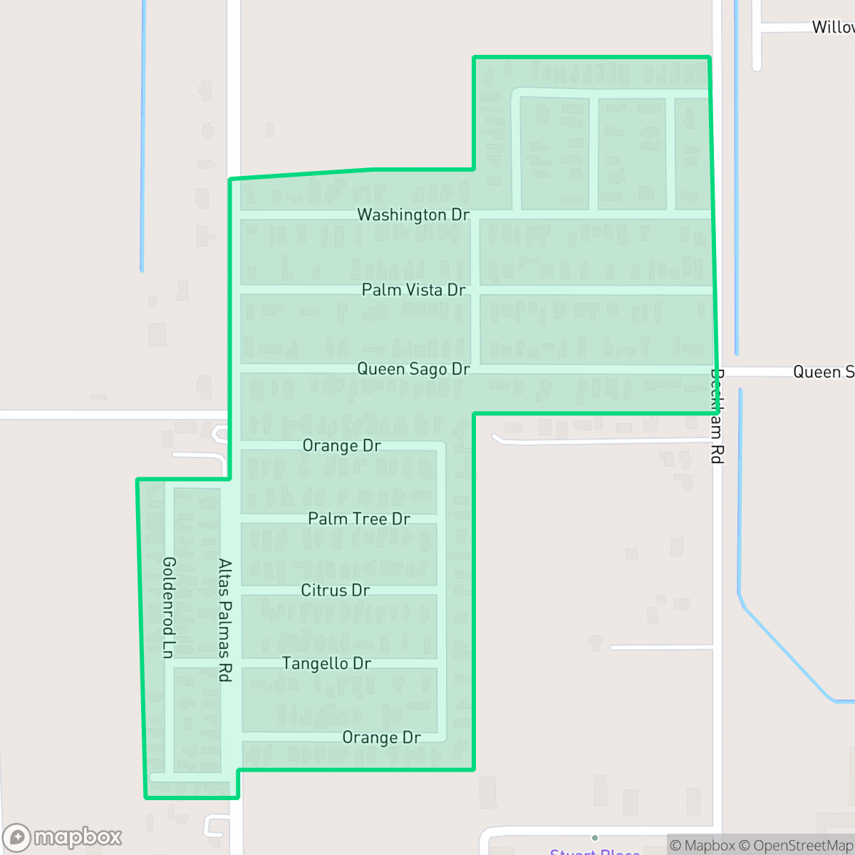 Map showing the location of Palm Vista Estates, Harlingen, TX