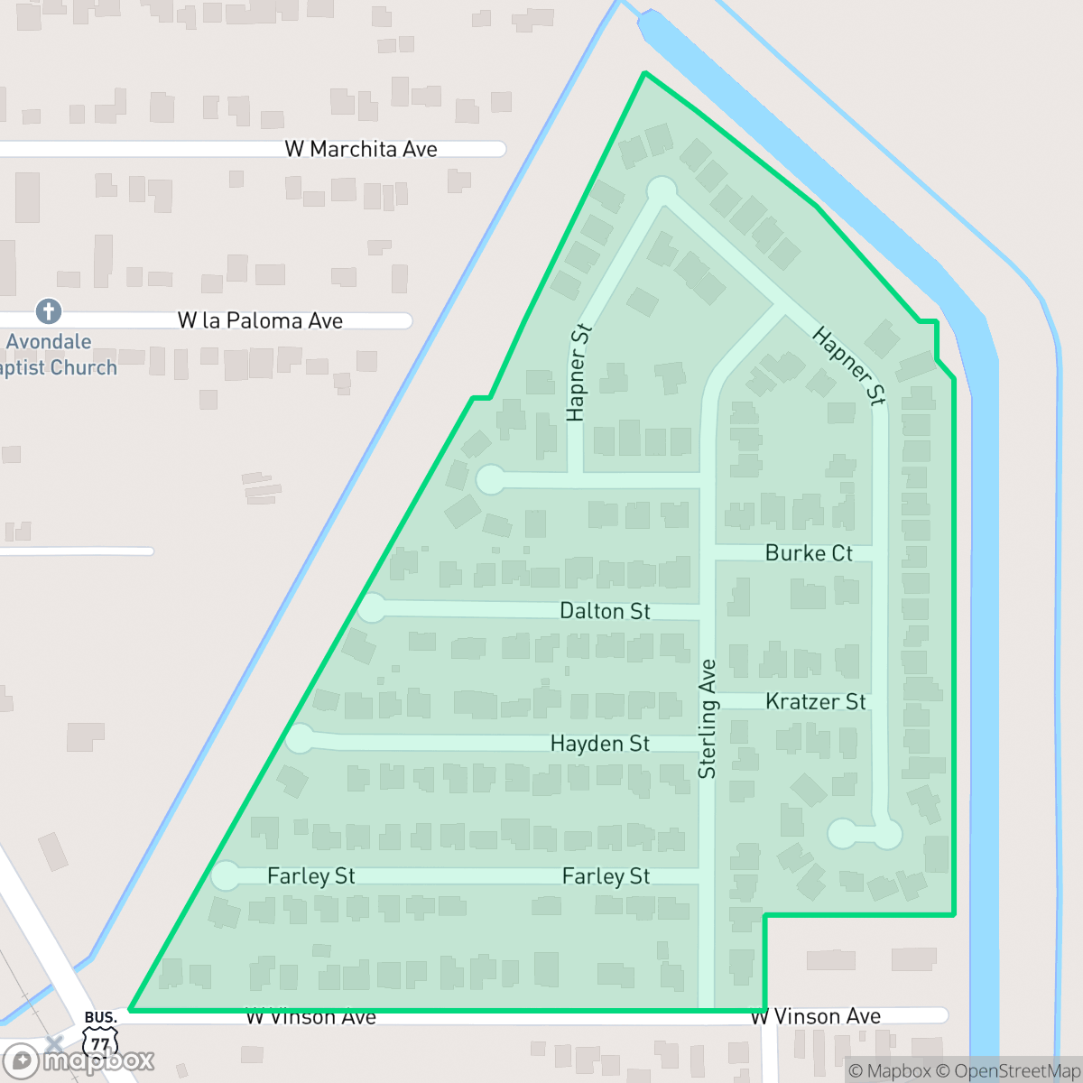 Map showing the location of Secluded Acres, Harlingen, TX