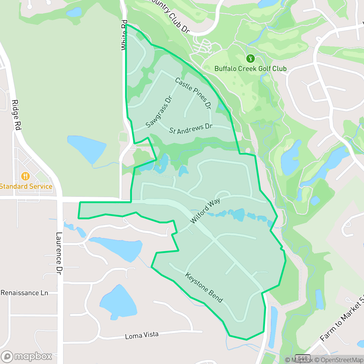 Map showing the location of Heath Crossing, Heath, TX