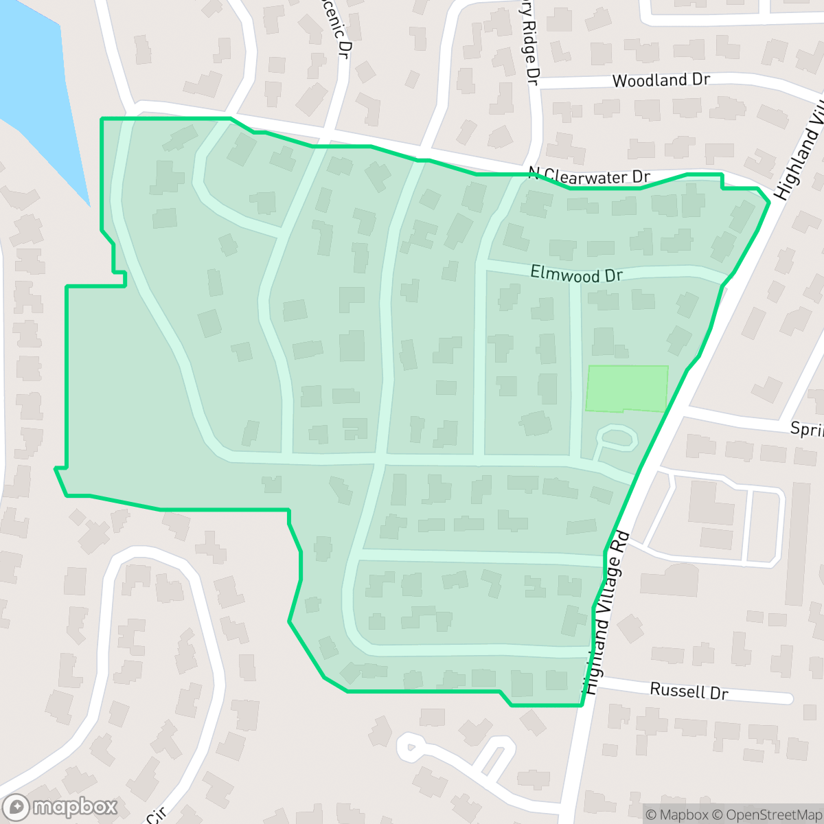 Map showing the location of Clearwater A, Highland Village, TX