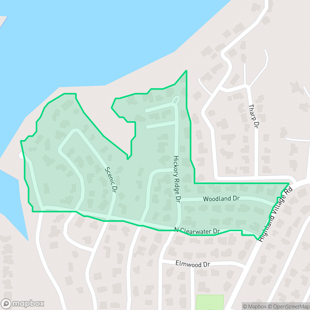 Map showing the location of Clearwater B, Highland Village, TX