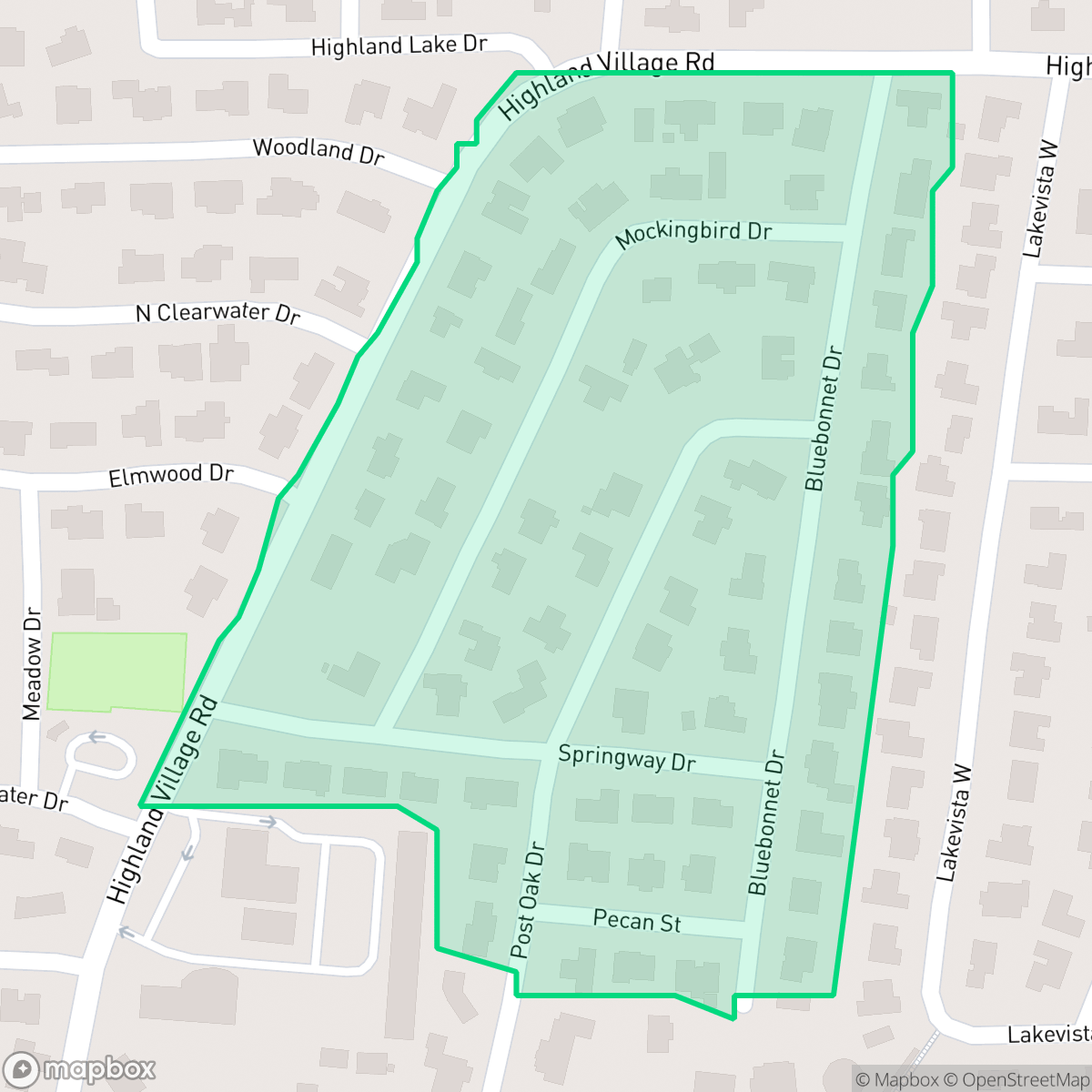 Map showing the location of Clearwater C, Highland Village, TX