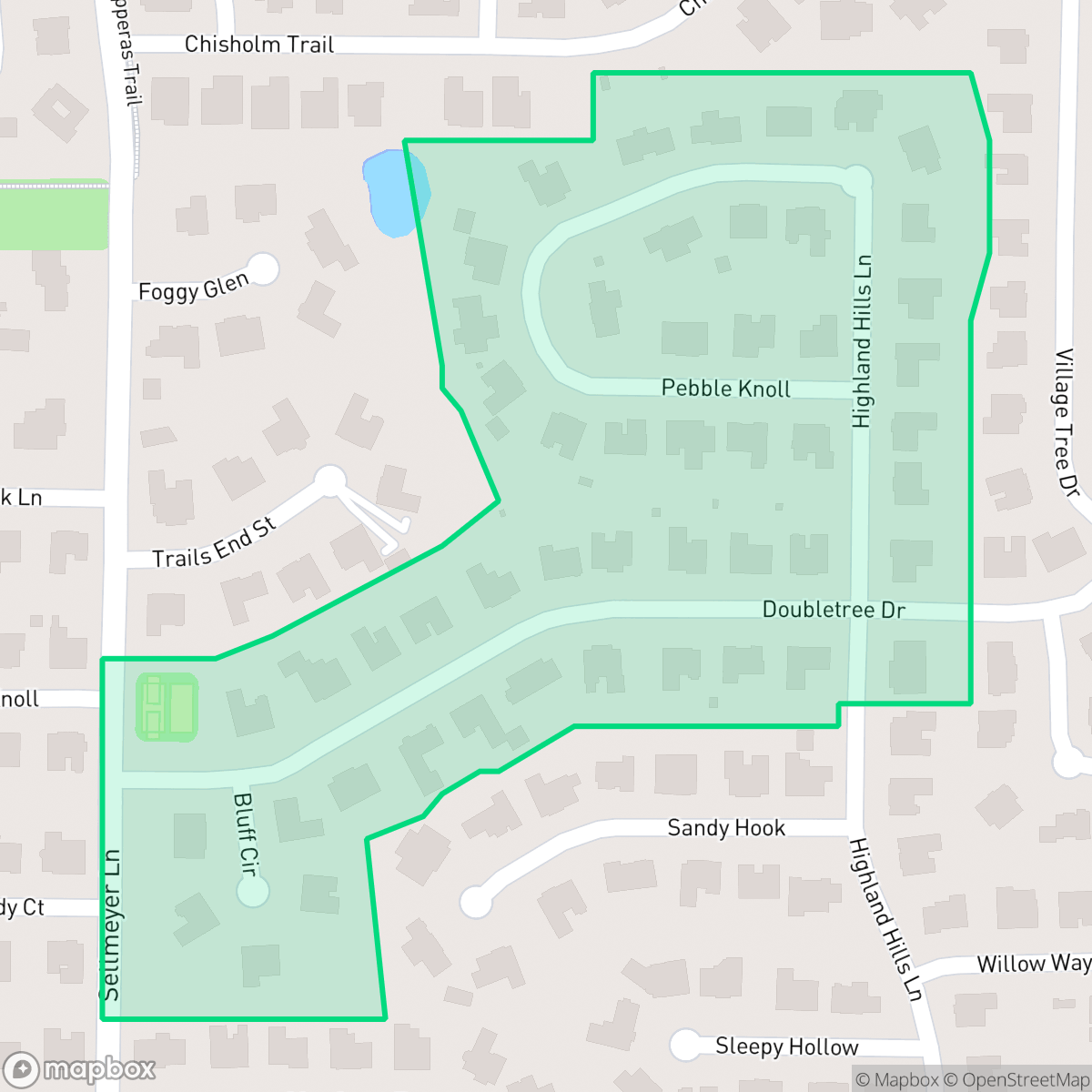 Map showing the location of Highland Hills II, Highland Village, TX