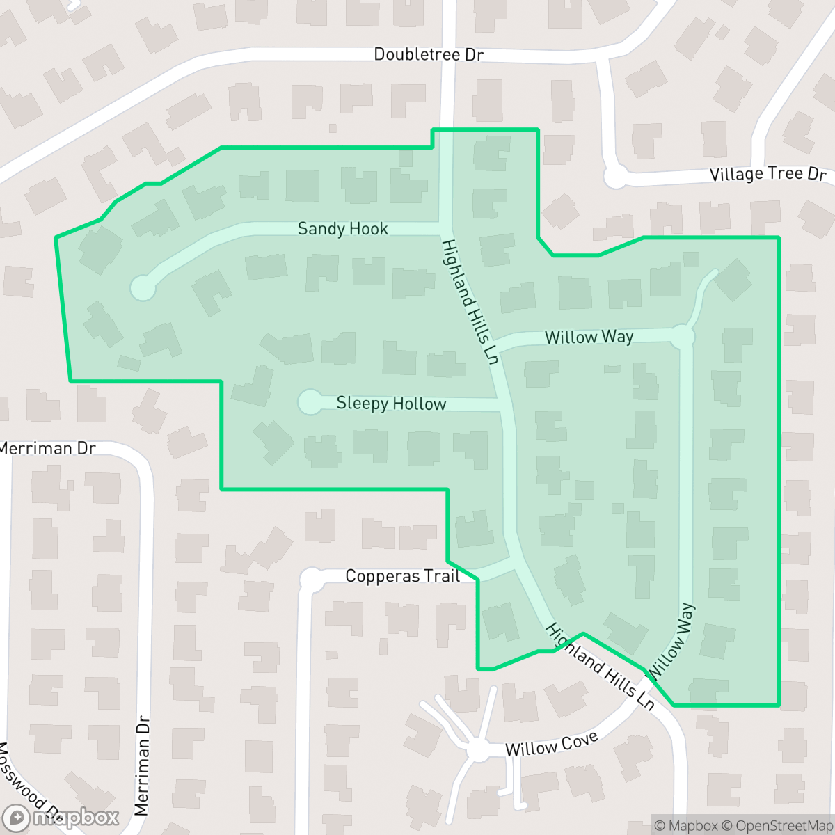 Map showing the location of Highland Hills IV, Highland Village, TX