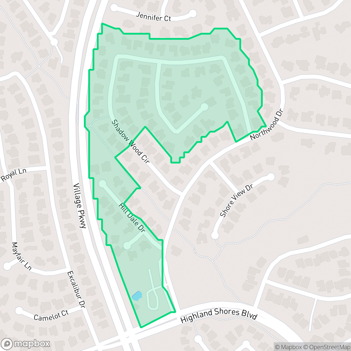 Map showing the location of Highland Shores 12-C, Highland Village, TX