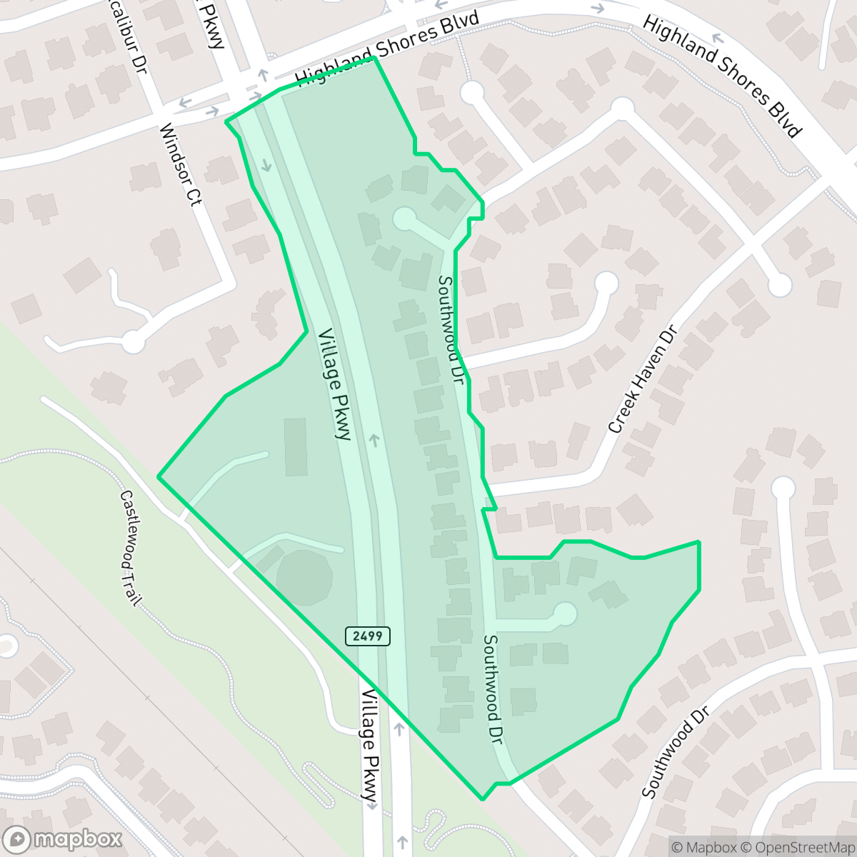 Map showing the location of Highland Shores 13-P, Highland Village, TX