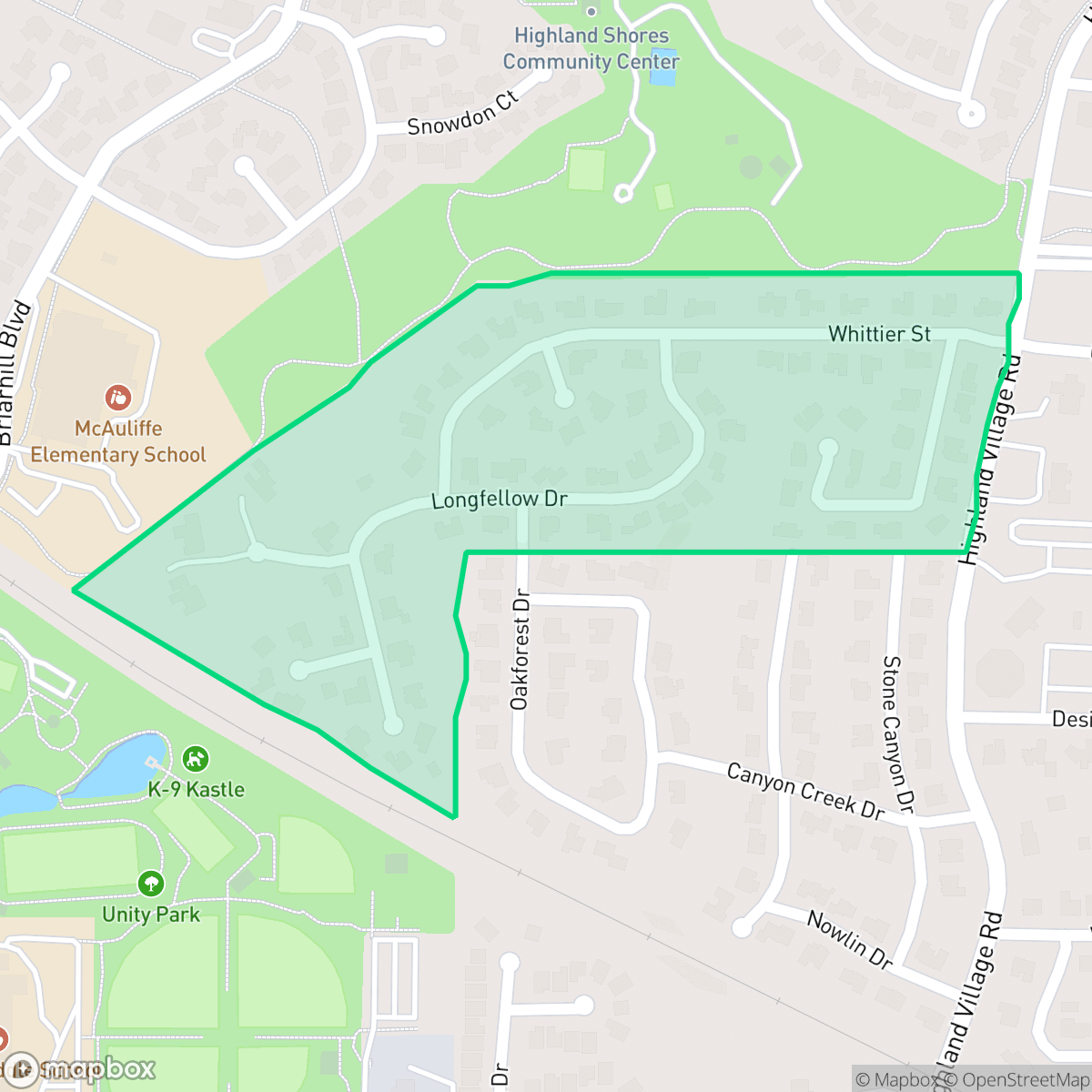 Map showing the location of Highland Shores 2-C, Highland Village, TX