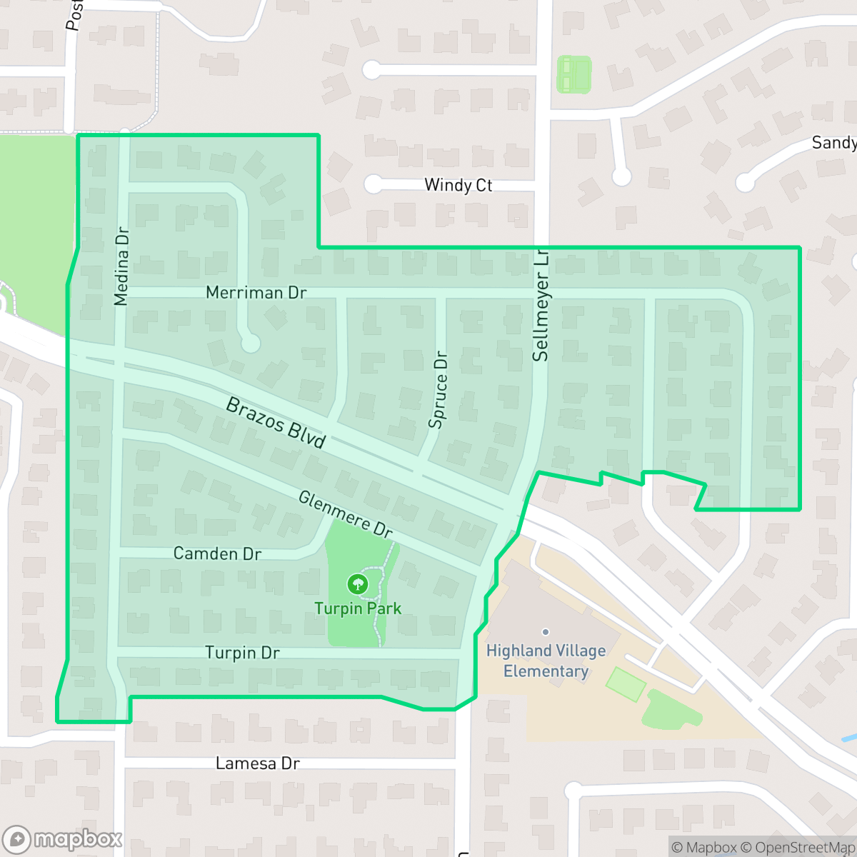Map showing the location of Village Estates III, Highland Village, TX