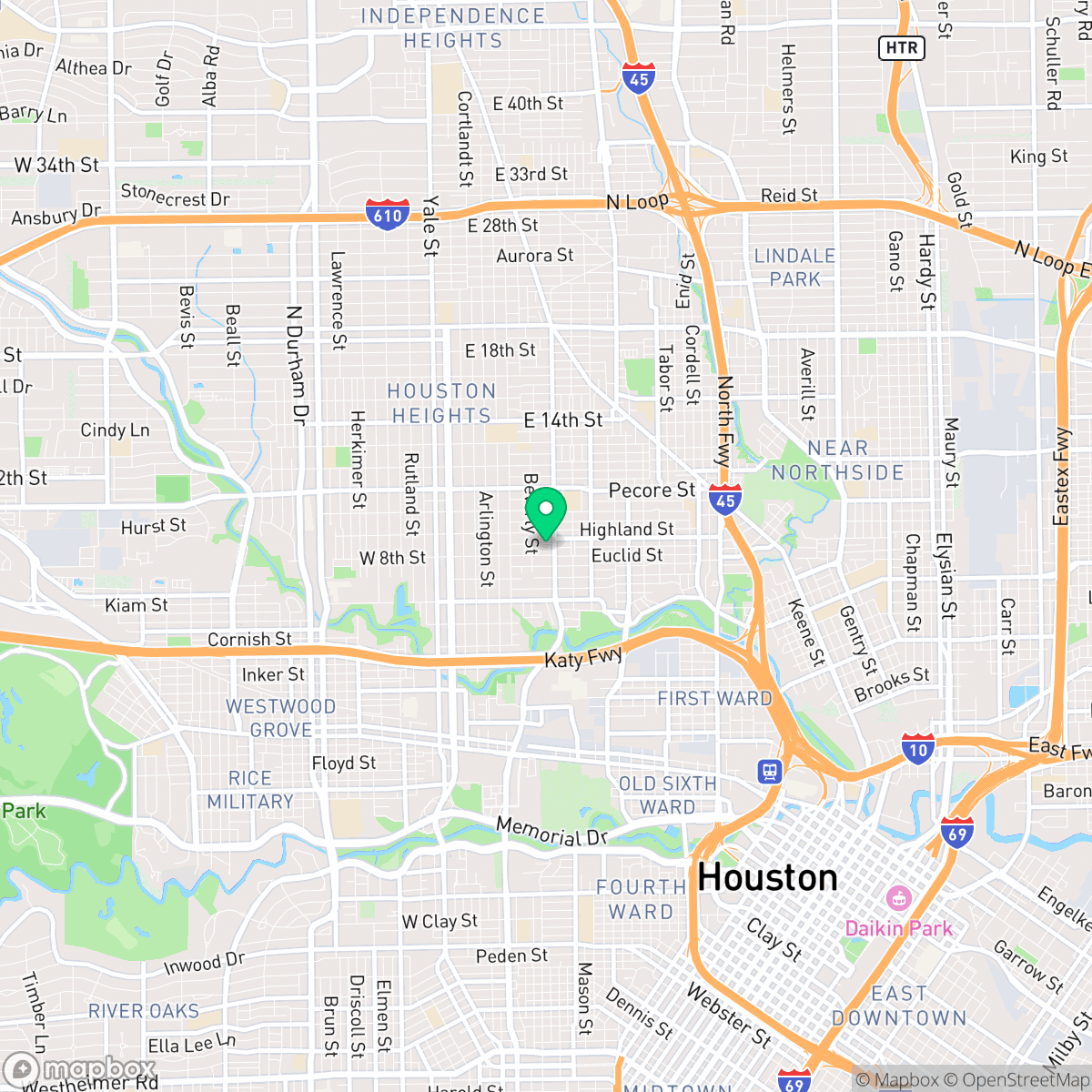 Map showing the location of Houston, TX — coverage area