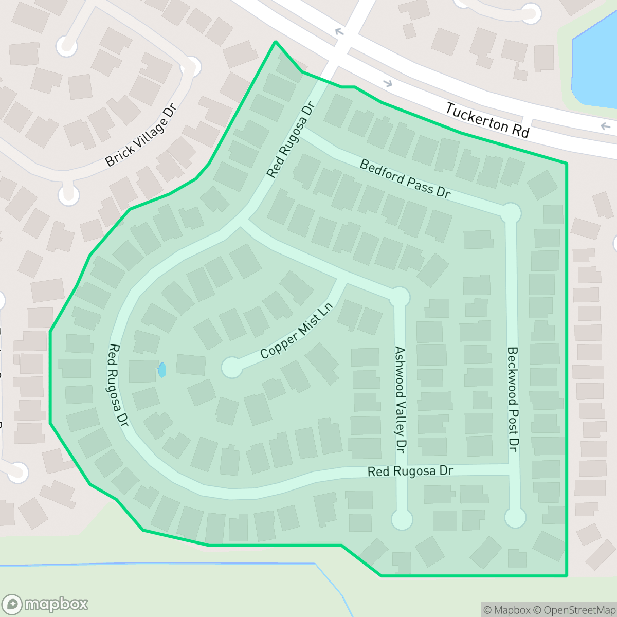 Map showing the location of Ashwood Valley, Houston, TX