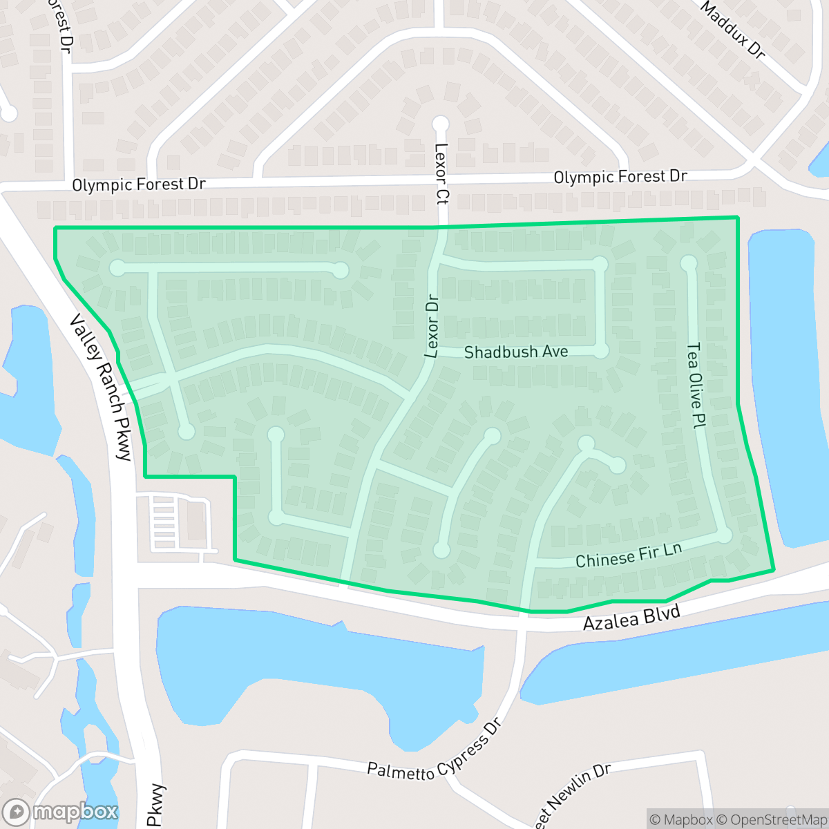 Map showing the location of Azalea District, Houston, TX
