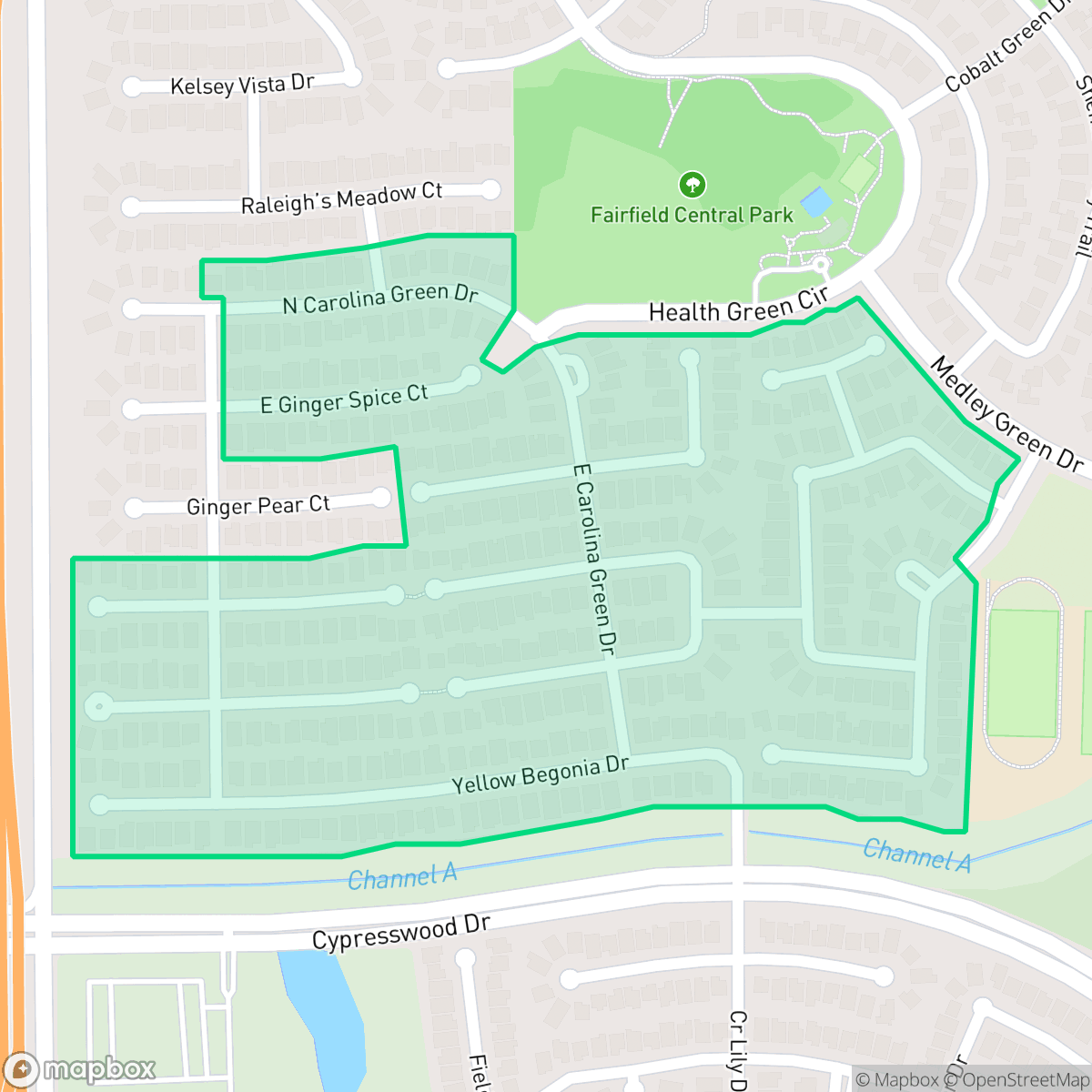 Map showing the location of Baker's Ridge, Houston, TX