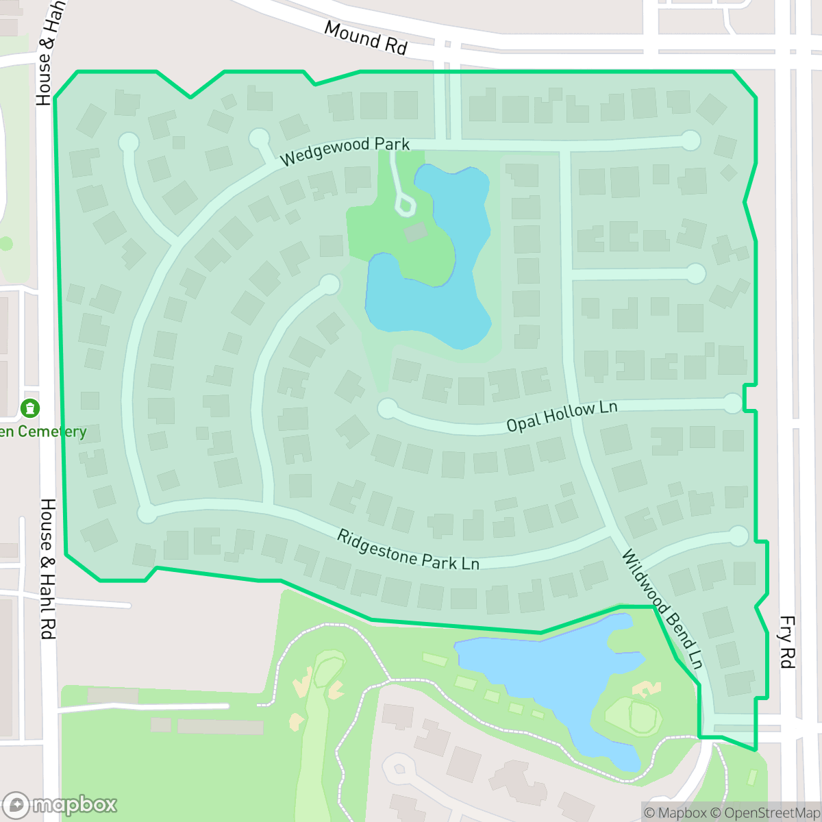 Map showing the location of Blackhorse Ranch, Houston, TX