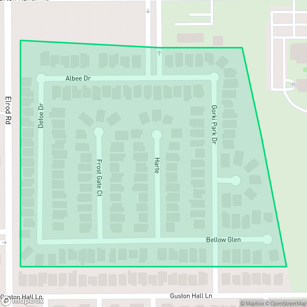 Map showing the location of Bridge Lake, Houston, TX