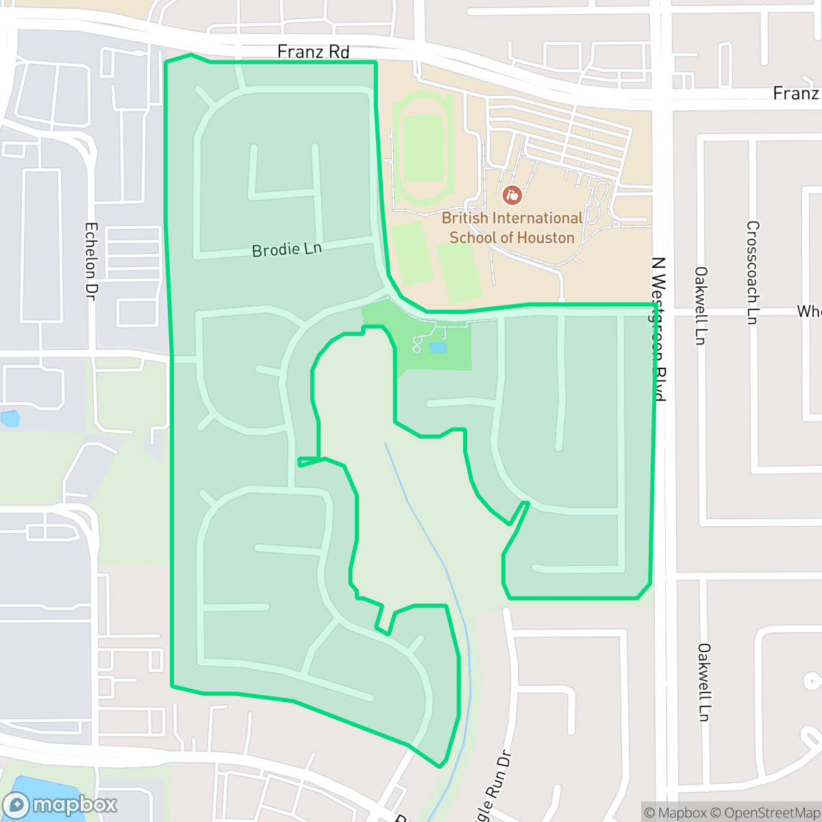 Map showing the location of Castle Rock, Houston, TX