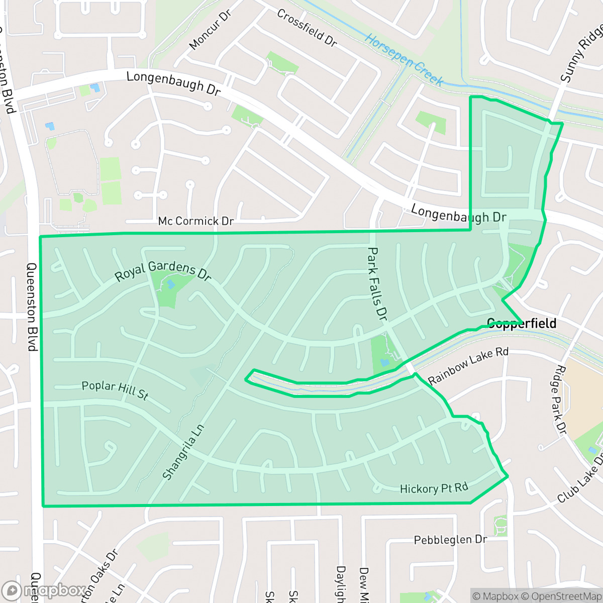 Map showing the location of Copperfield Southcreek Village, Houston, TX