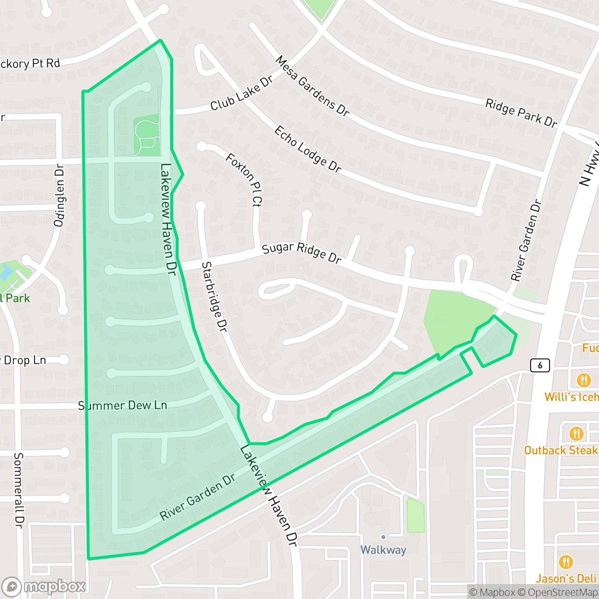 Map showing the location of Copperfield Southpoint, Houston, TX