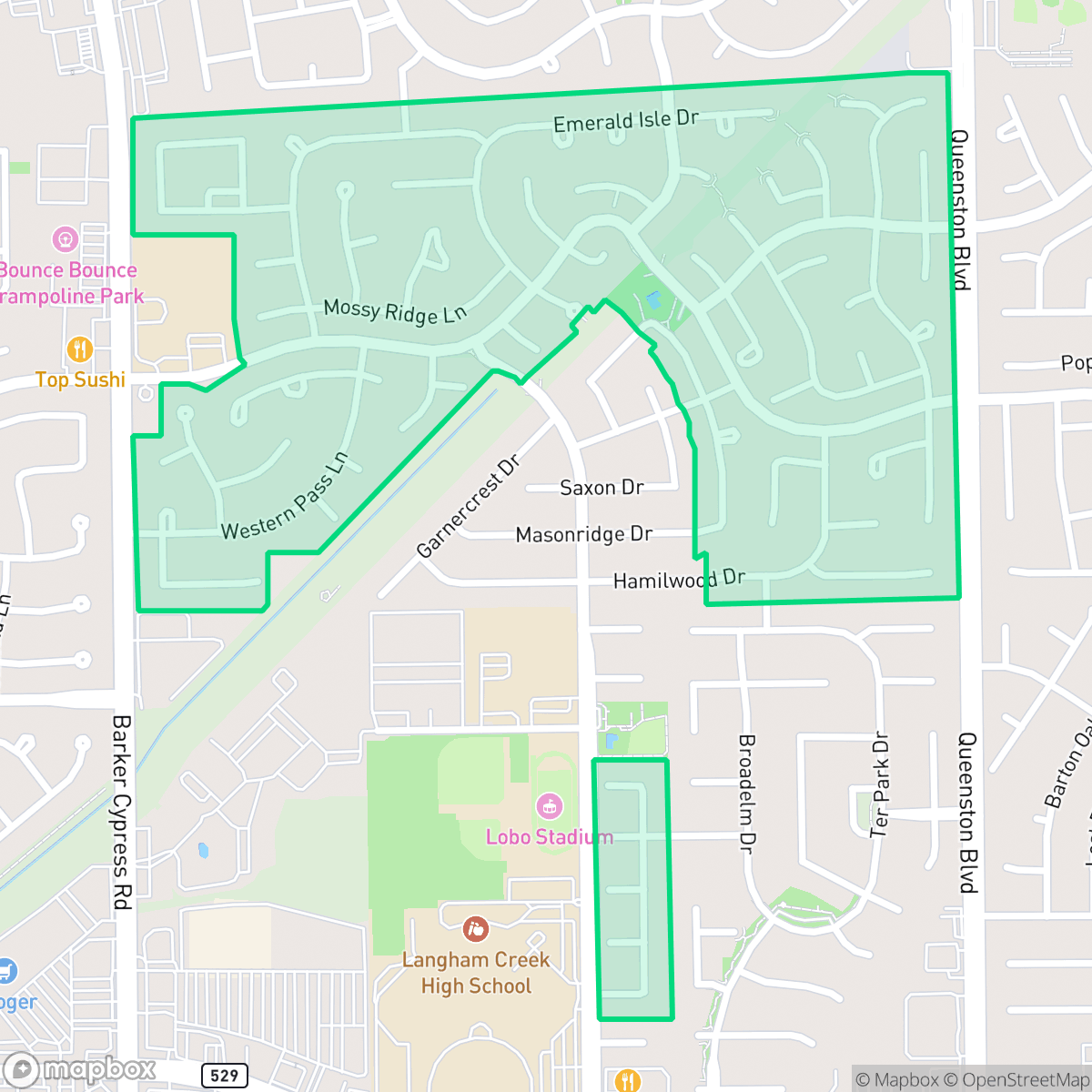Map showing the location of Copperfield Westcreek Village, Houston, TX