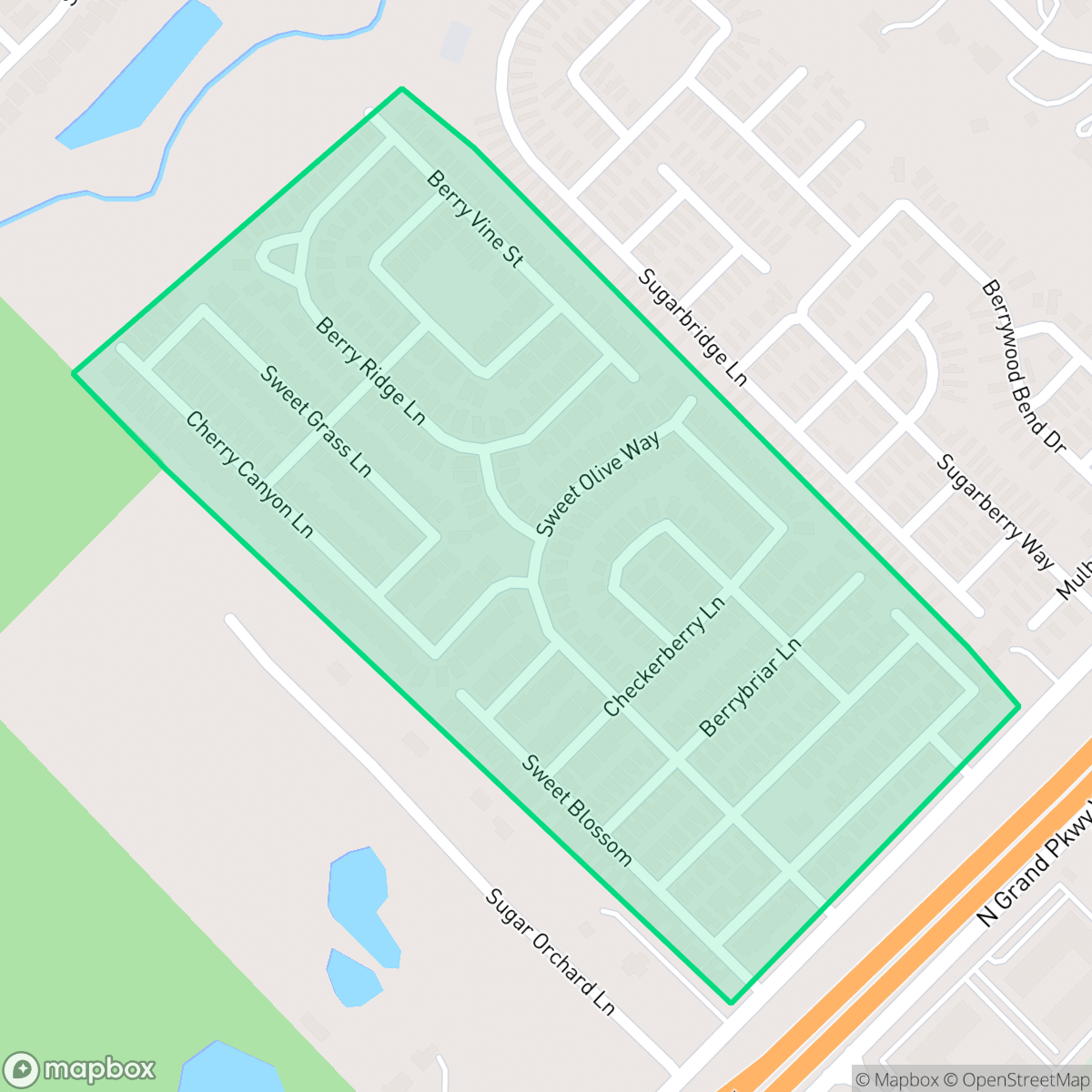 Map showing the location of Cottage Gardens, Houston, TX