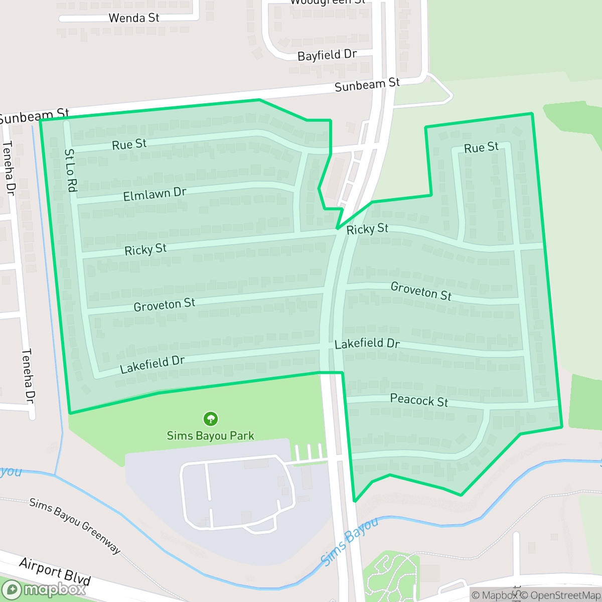 Map showing the location of Crestmont, Houston, TX