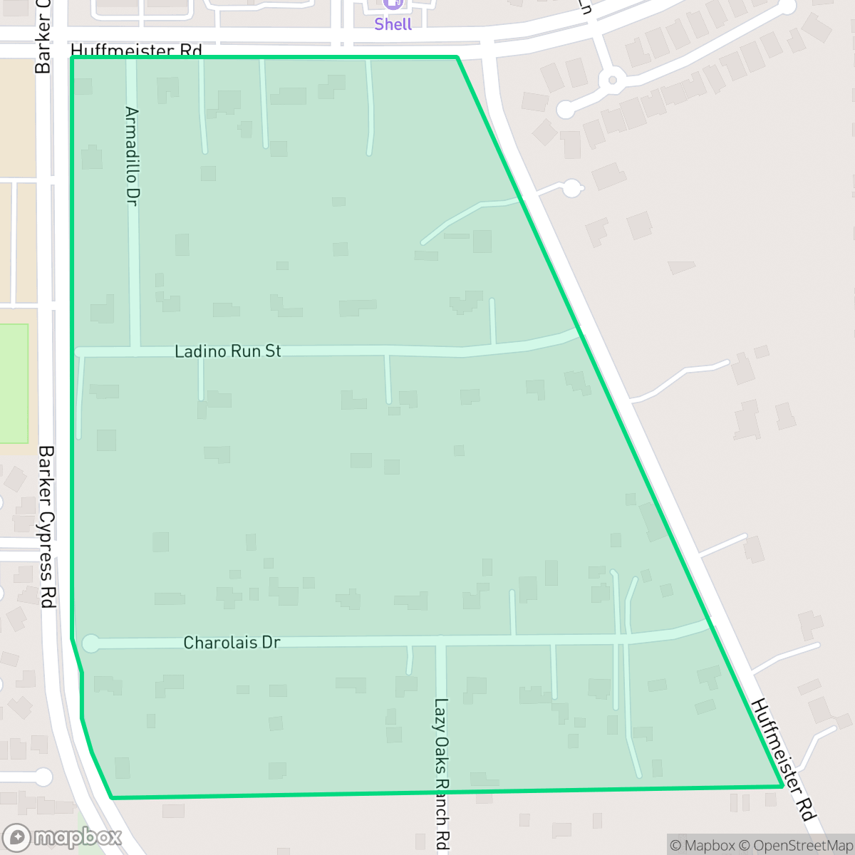 Map showing the location of Cypress Country, Houston, TX