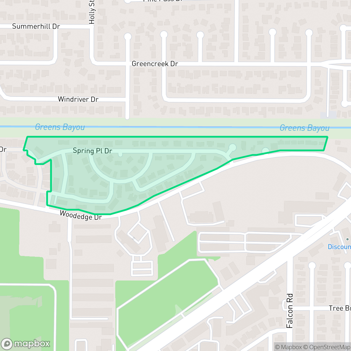Map showing the location of Cypress Glen, Houston, TX