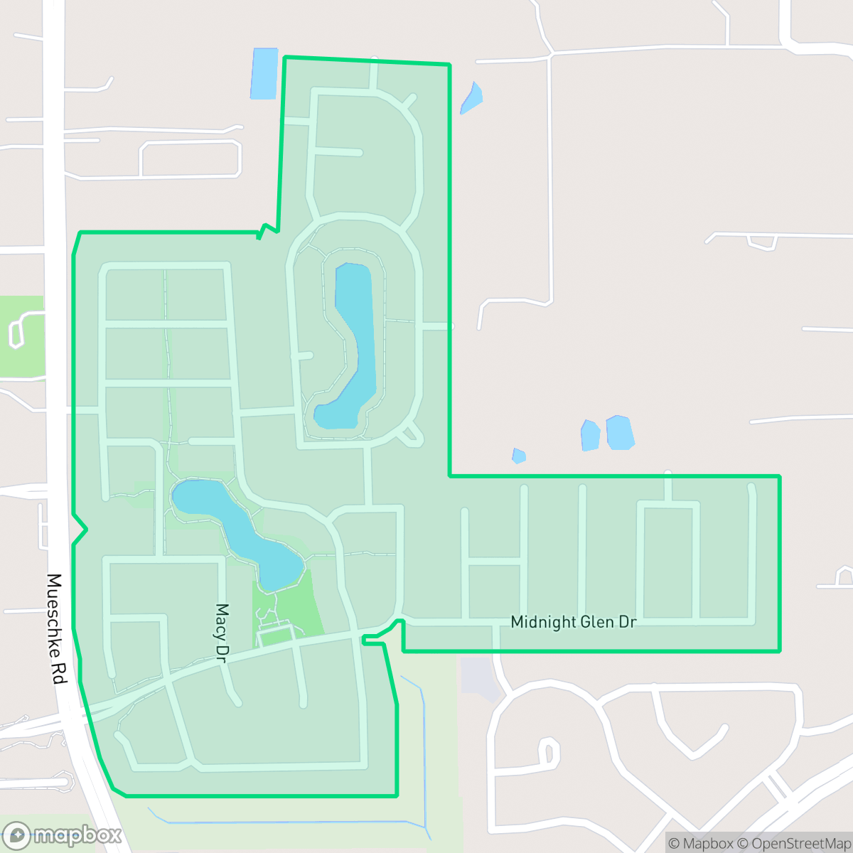 Map showing the location of Cypress Landing, Houston, TX