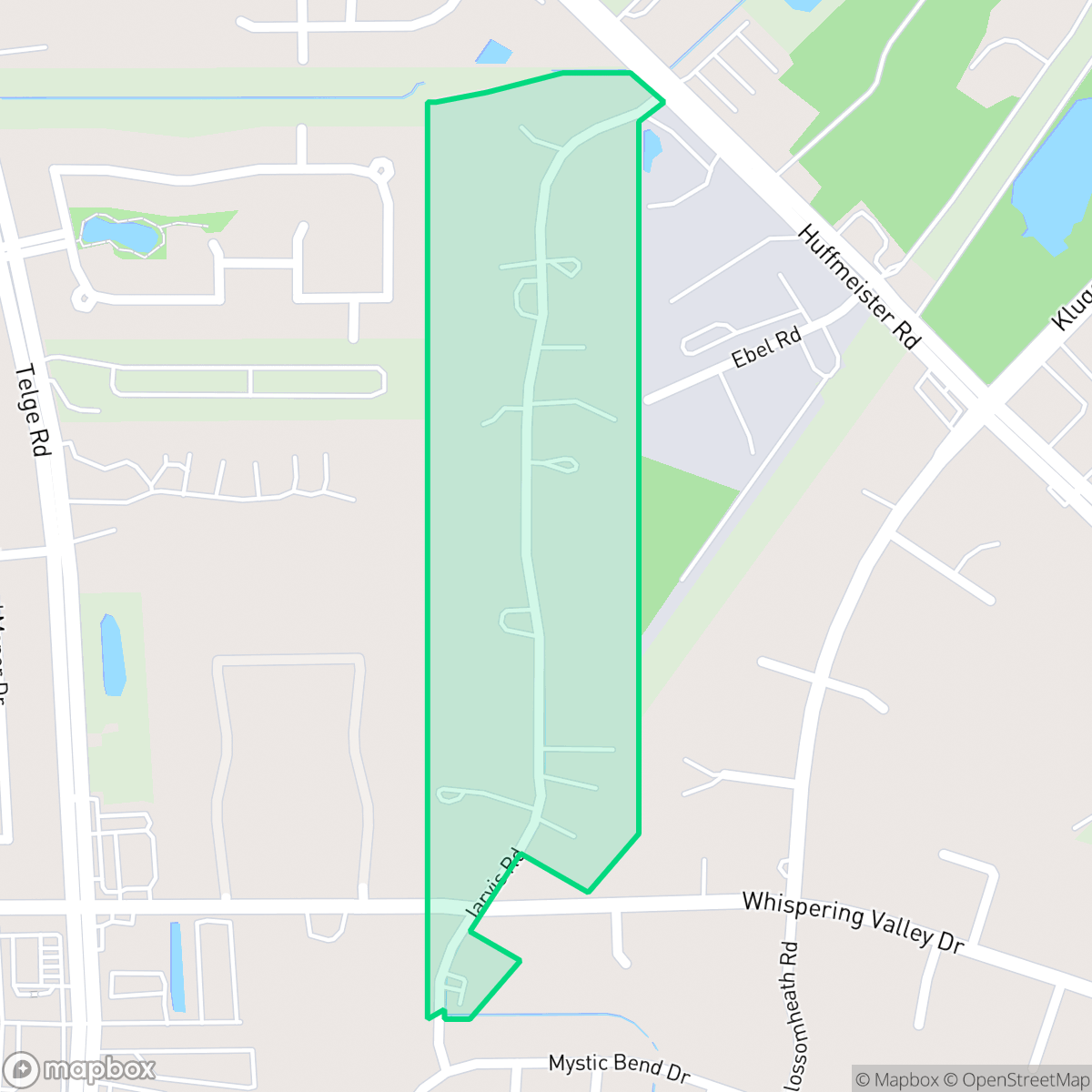 Map showing the location of Cypress Oaks, Houston, TX