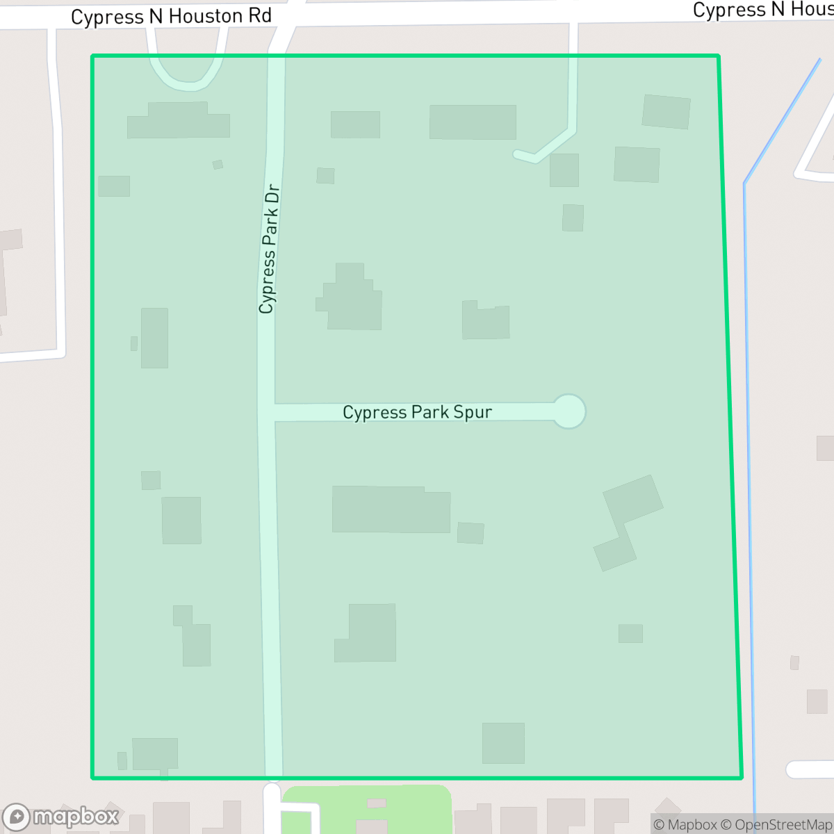 Map showing the location of Cypress Park, Houston, TX