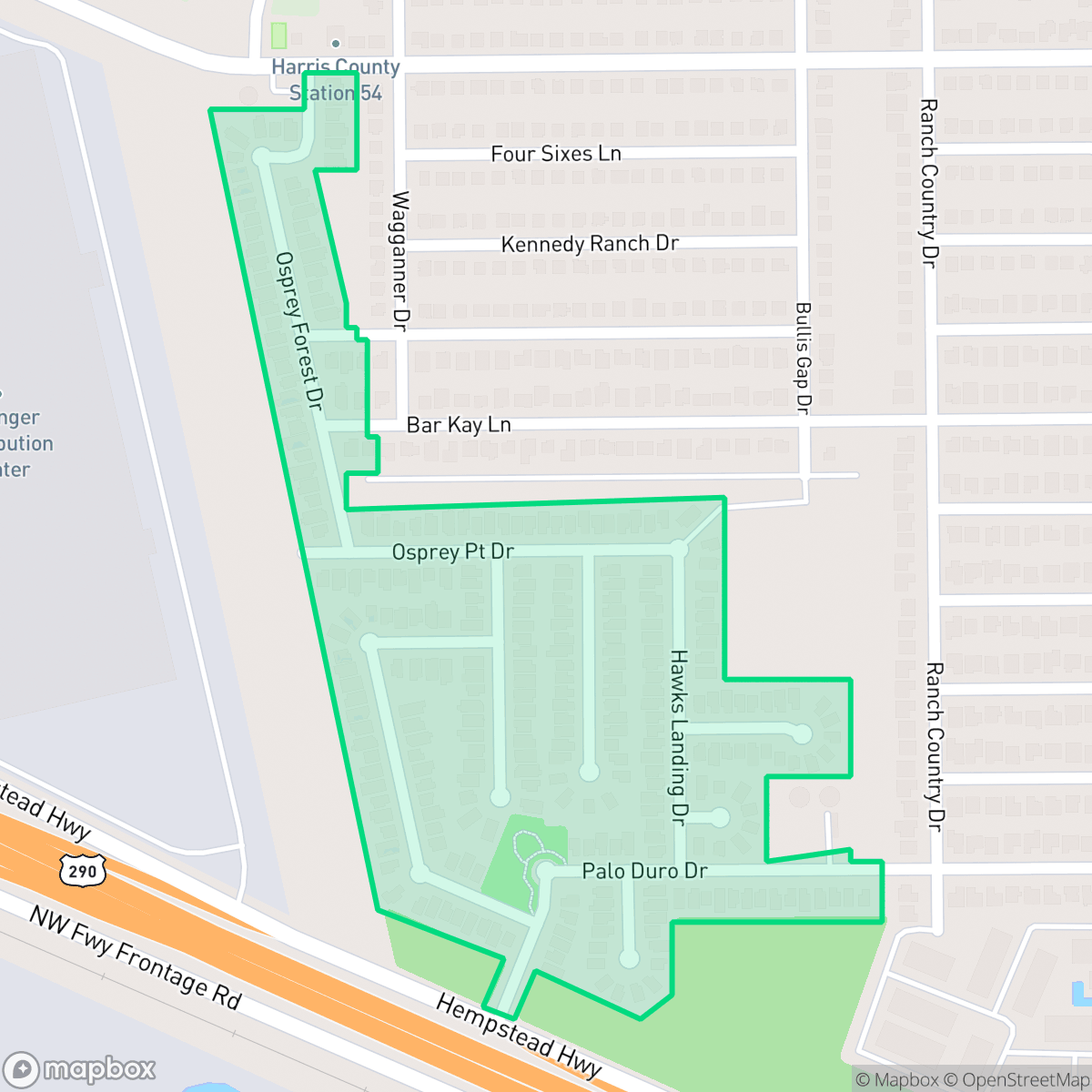 Map showing the location of Cypresswood Trails, Houston, TX