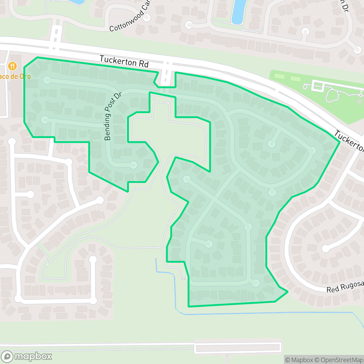 Map showing the location of Danbury Bridge, Houston, TX