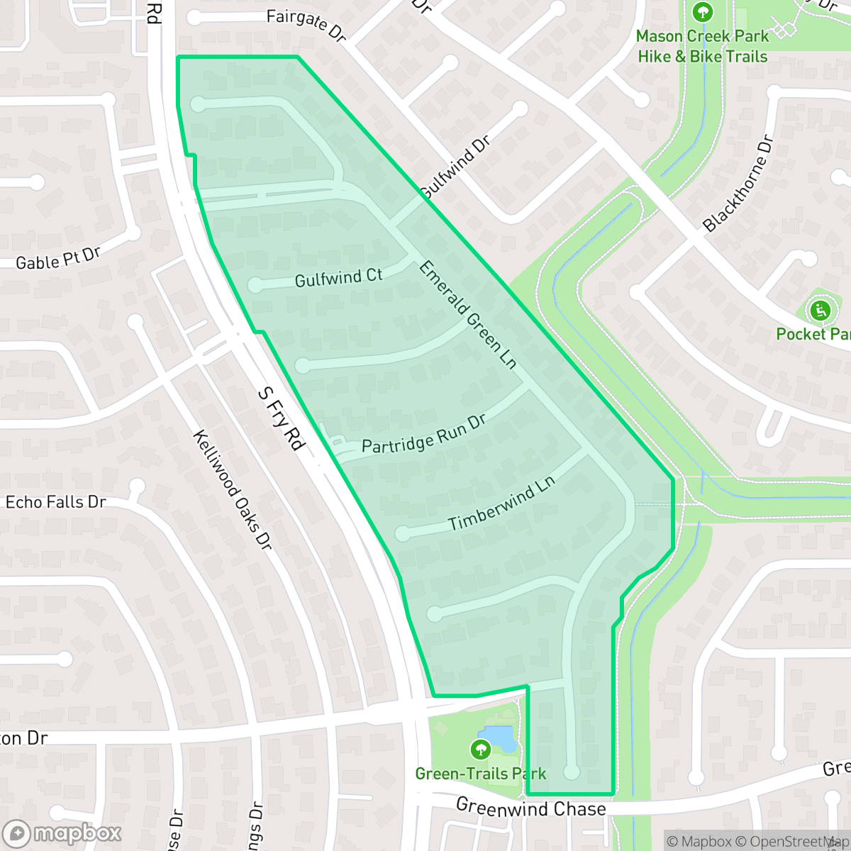 Map showing the location of Estates at Green Trails, Houston, TX