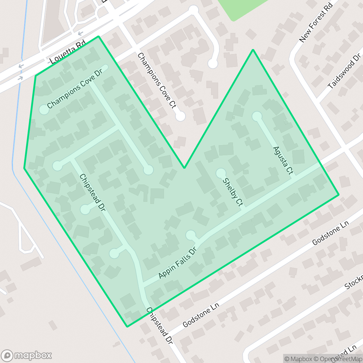 Map showing the location of Estates at Windrush, Houston, TX